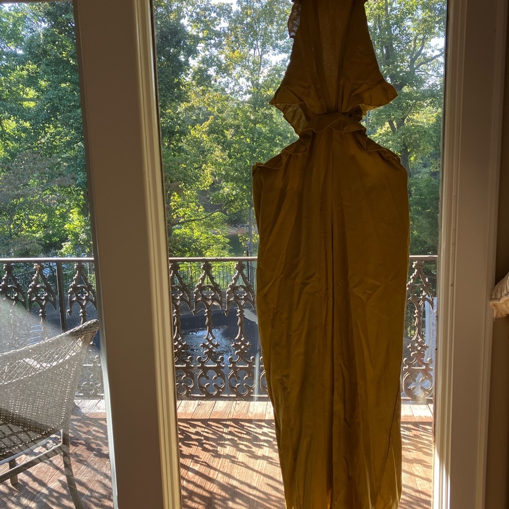 Velvet Golden Yellow Dress